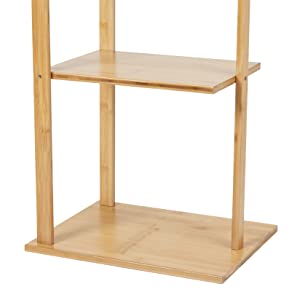 Bamboo Coat Rack Stand Entryway Hall Tree Free Standing Coat Hanger Stand