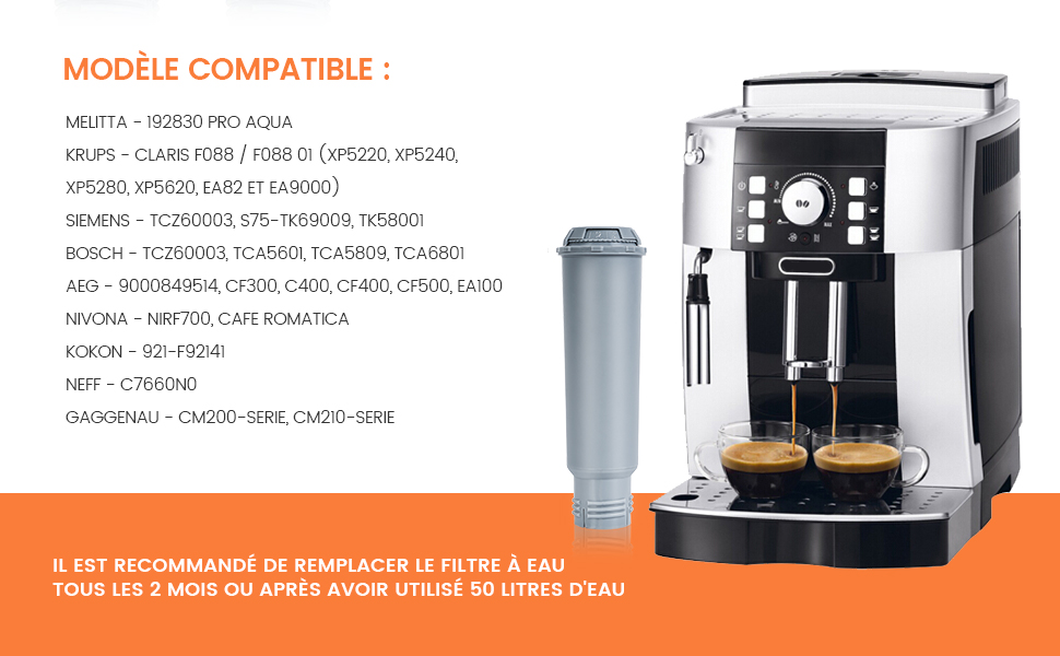 Cartouche filtrante for Krups Claris F088 Compatible avec Melitta Pro Aqua, Krups, Nivona, Siemens