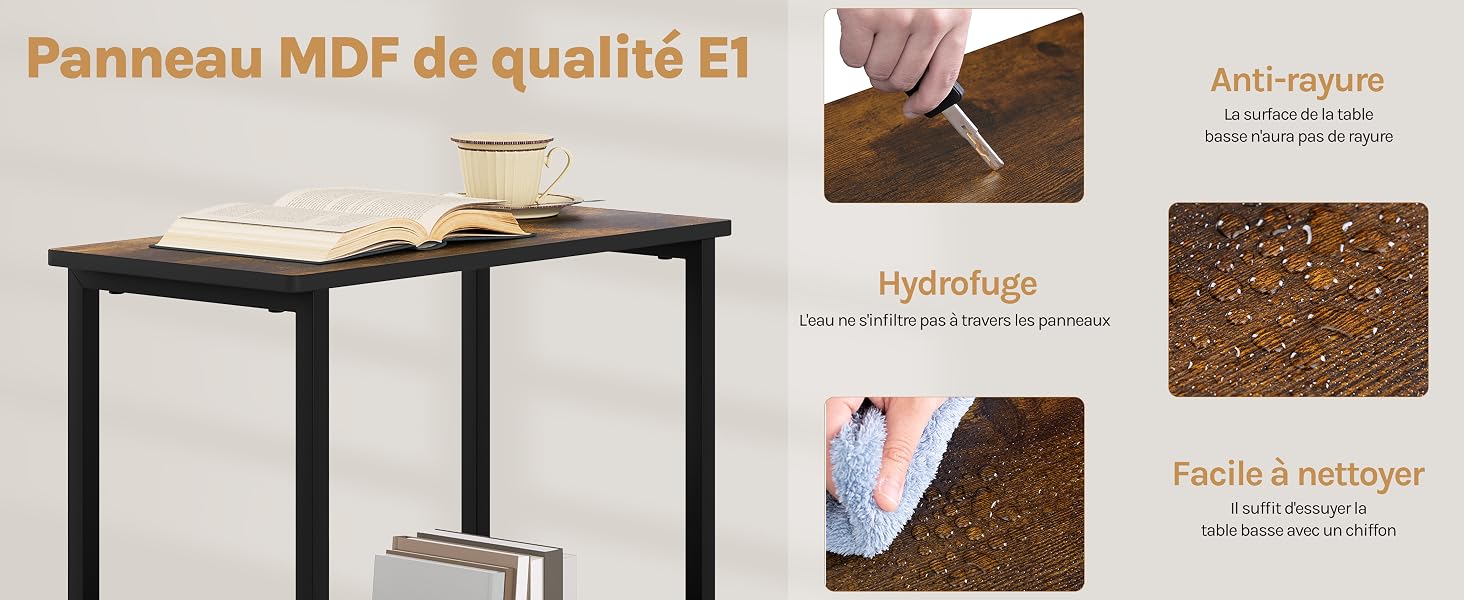 la table est en bois et comprend une petite table et une petite table avec une petite nappe dessus.