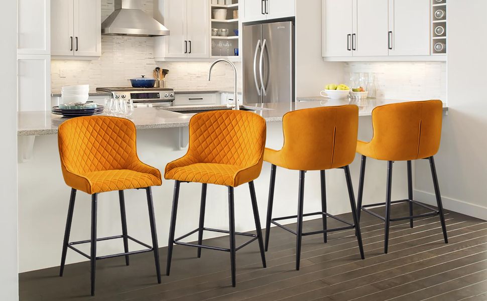 2 PCS Velvet Bar Stools