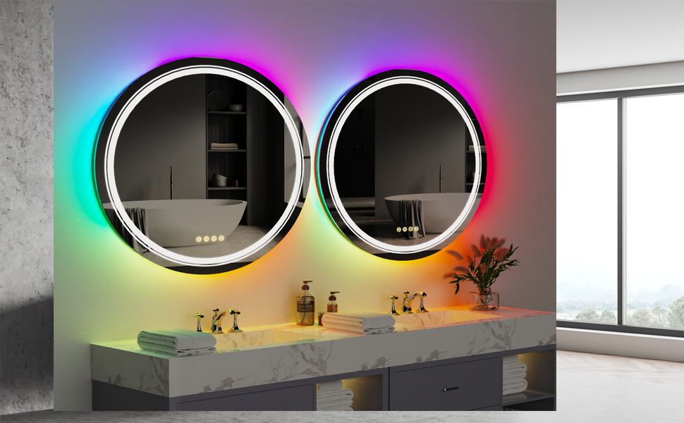 Specchio da bagno con Led Luce RGB