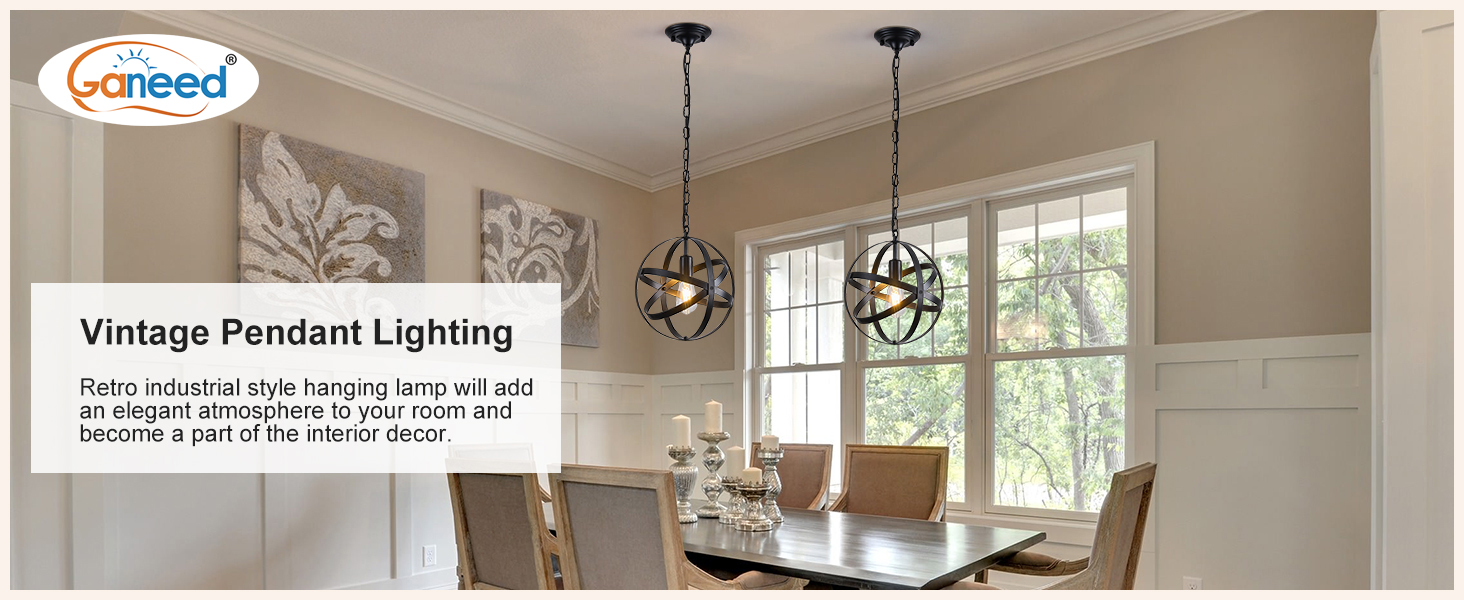 Pendant Light Industrial Farmhouse Chandelier black