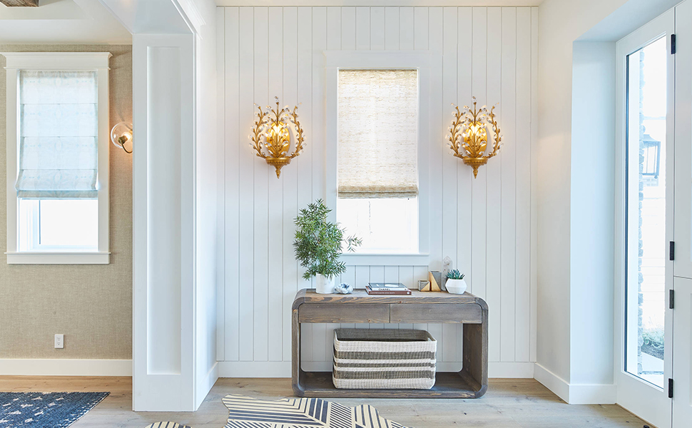 gold crystal wall lights with matching ceiling lights