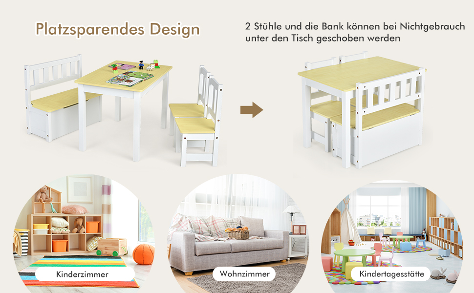 Kindertischgruppe, Kindermöbel Kindersitzgarnitur