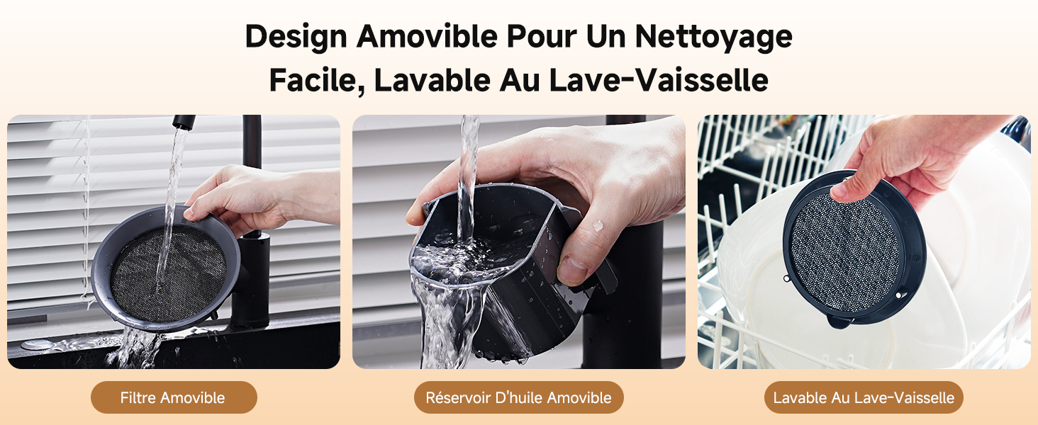 Passoire pliable en silicone présentée en trois étapes : expansée, partiellement repliée et complètement repliée pour le stockage