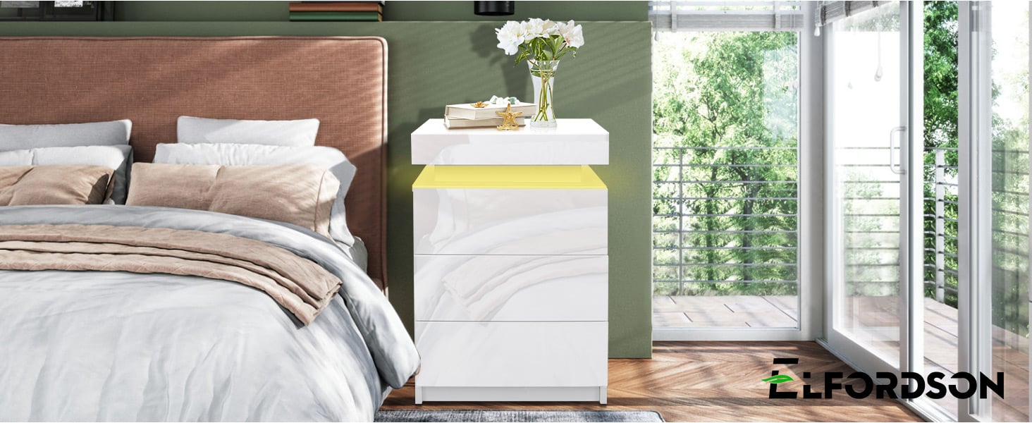 ELFORDSON LED Bedside Tables