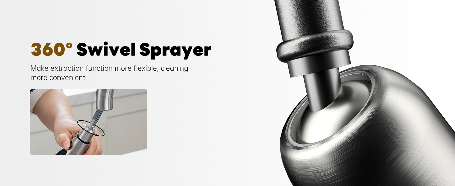 BLYLUND Kitchen Faucet with Pull Down Sprayer Brushed Nickel