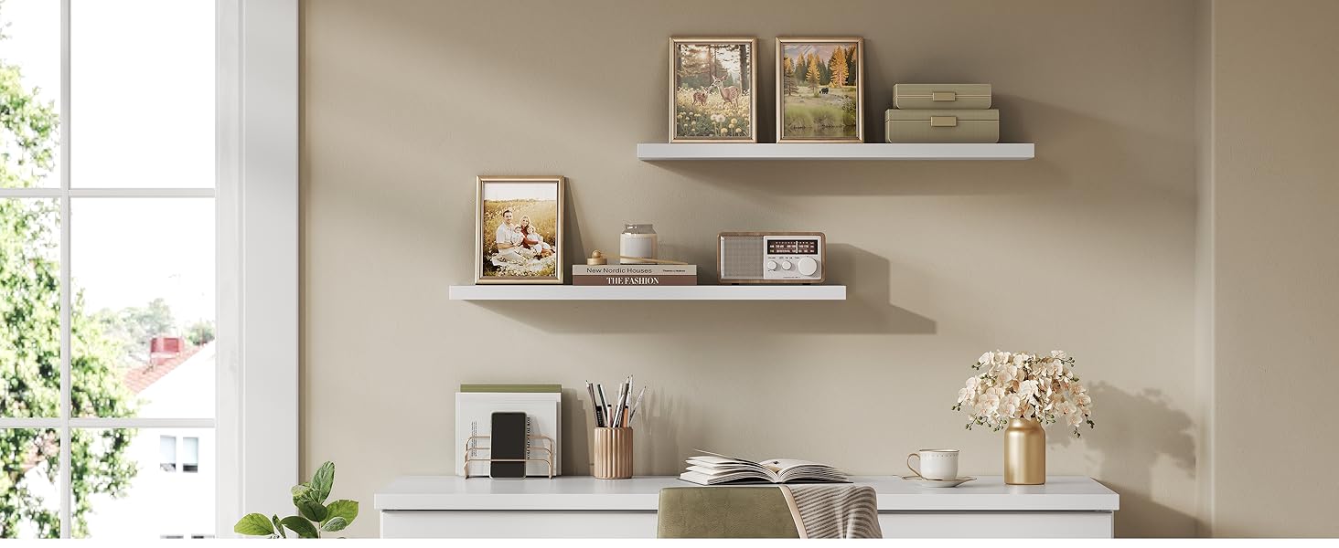 Modernes minimalistisches Kücheninterieur mit weißen Schränken, Edelstahlgeräten und natürlichem Licht durch Fenster. Pflanzen auf der Arbeitsplatte sichtbar.