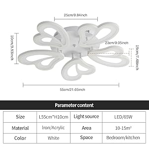 LED-Deckenleuchte mit 5 Blütenblättern