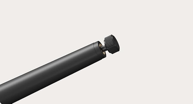 Series of images showing a black cylindrical device from different angles against a white background.