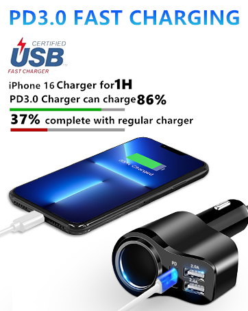 usb c car charger adapter car phone charger cigarette lighter usb charger adapter 12v usb socket 