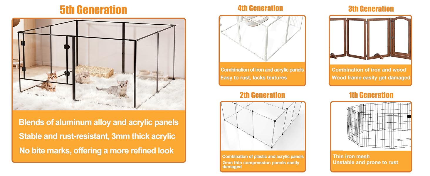 clear acrylic indoor puppy playpens made by aluminum frame