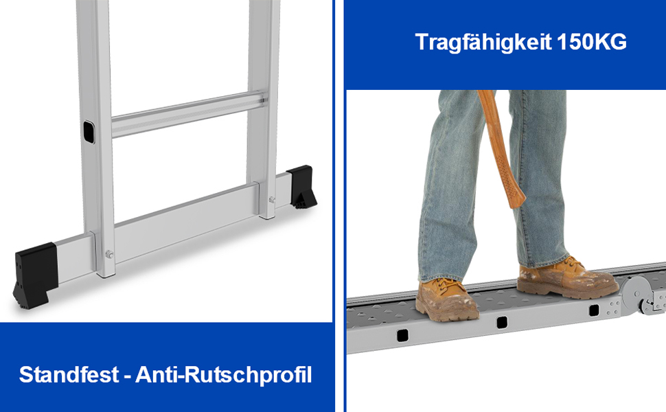 Échelle multifonction 7 en 1 en aluminium 4 x 4 - 470 cm
