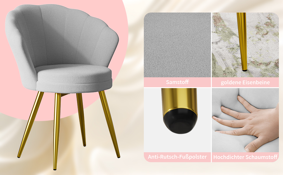 Juego de 1 sillón de tela de terciopelo 