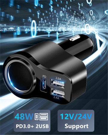 usb c car charger adapter car phone charger cigarette lighter usb charger adapter 12v usb socket 