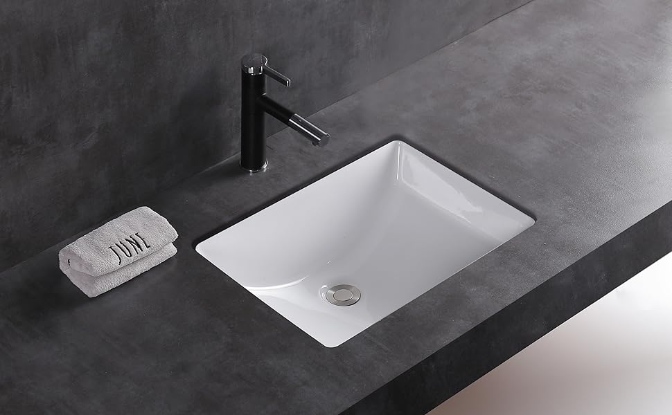 Lavabo de salle de bain rectangulaire sous plan