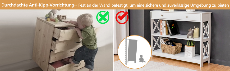 Durchdachte Anti-Kipp-Vorrichtung