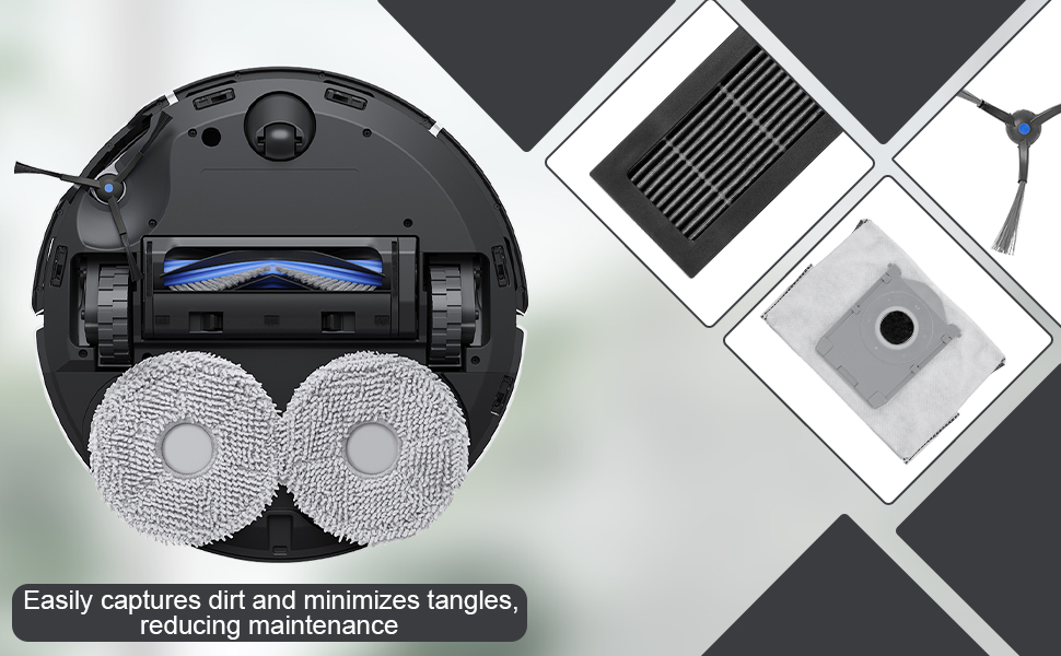 Heykewi Kit d'accessoires pour Ecovacs Deebot T50 Pro Omni / T50 Max Pro Omni / T50 Omni 
