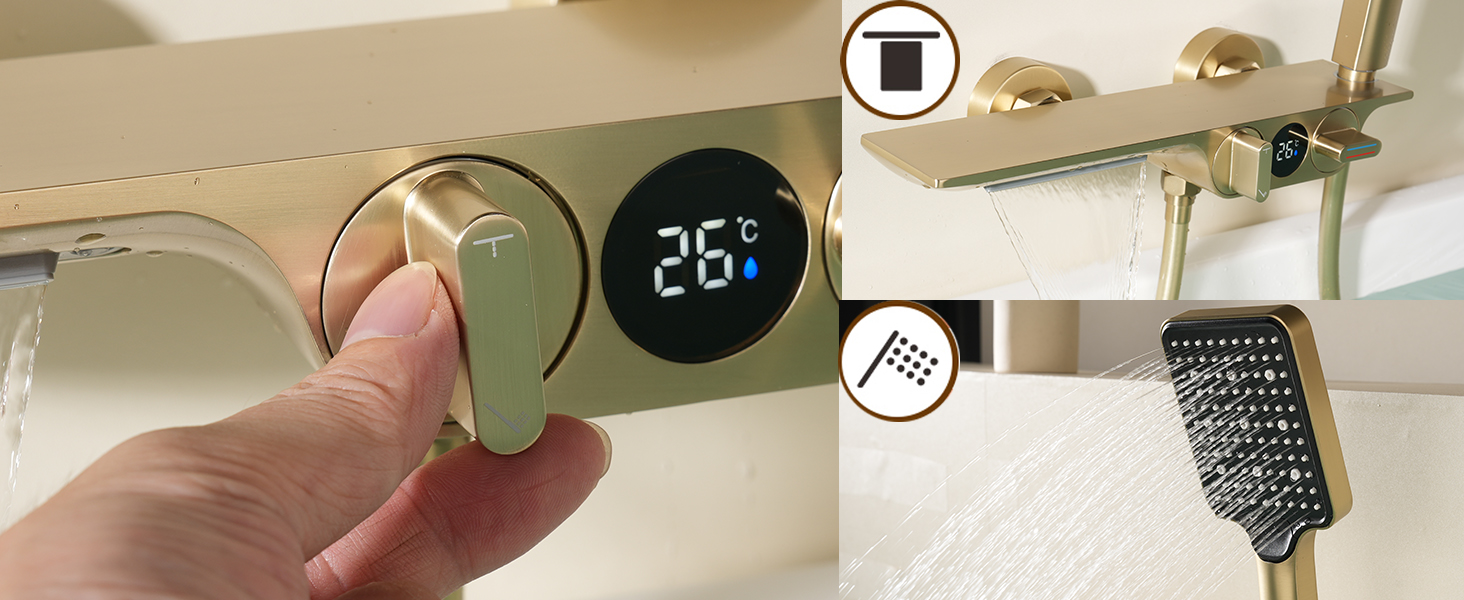 Rubinetti Vasca Con Cascata Rubinetto Vasca Da Bagno Con Display Della 