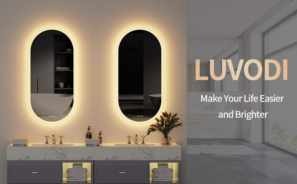 LUVODI espejo bano led ovalado