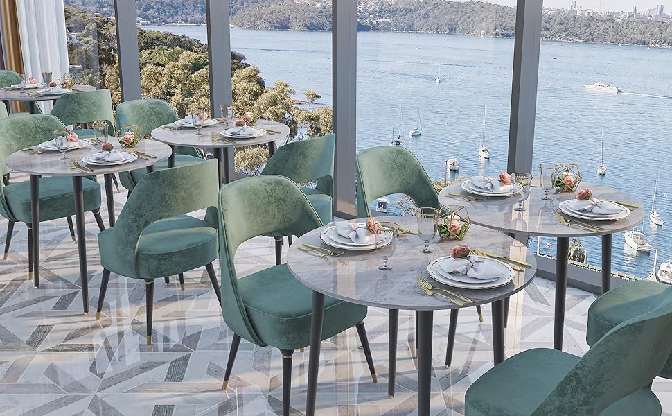 Tavolo Pranzo in Marmo RotondoTavolo Cucina Bianco elegante Tondo 80x80cm Tavolo da Pranzo Moderno