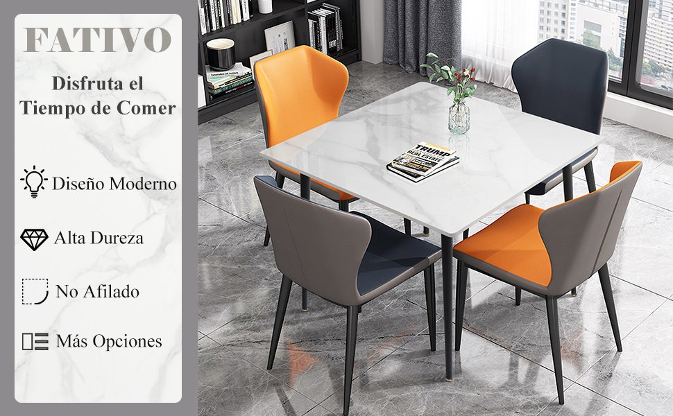 mesa comedor marmol cocina cuadrada