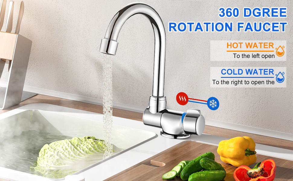 Robinet de cuisine pliable Robinet d'évier rotatif à 360 degrés Robinet 