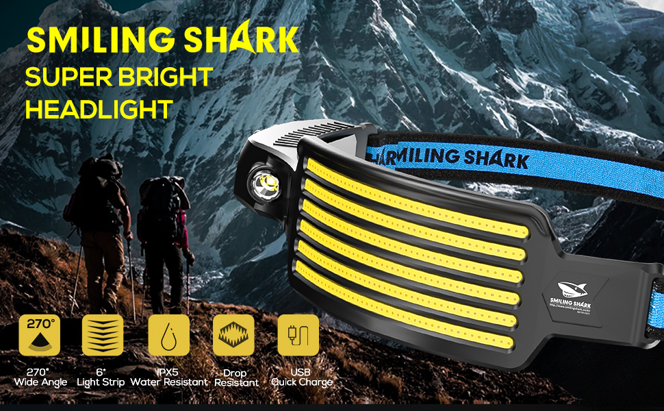 Smiling Shark Lampe Frontale LED