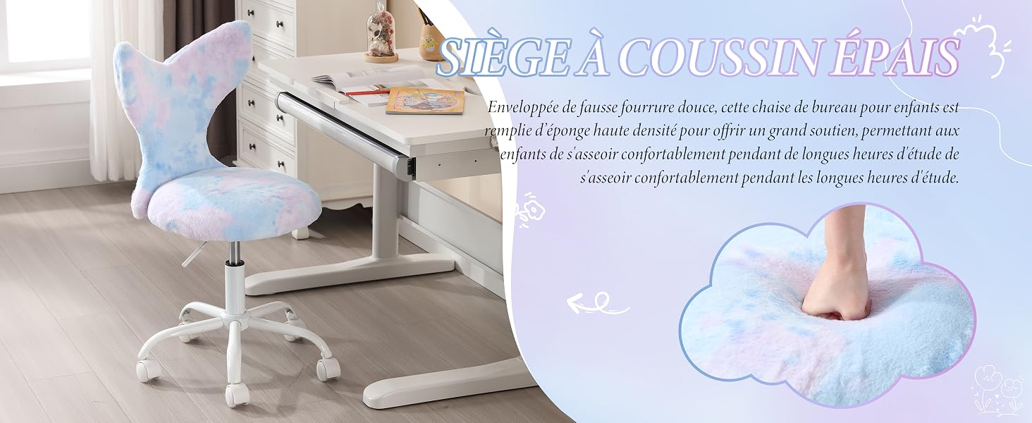 Chaise Pivotante de Bureau avec Dossier en Forme de Cœur