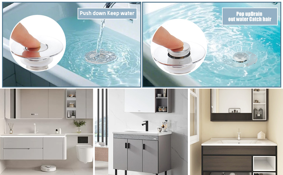 Tapón para lavabo de baño Nevellir (paquete de 2)