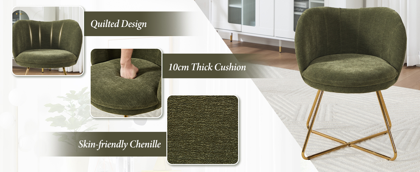 Olive green cushioned furniture piece shown from multiple angles, featuring quilted fabric texture and modern design elements.