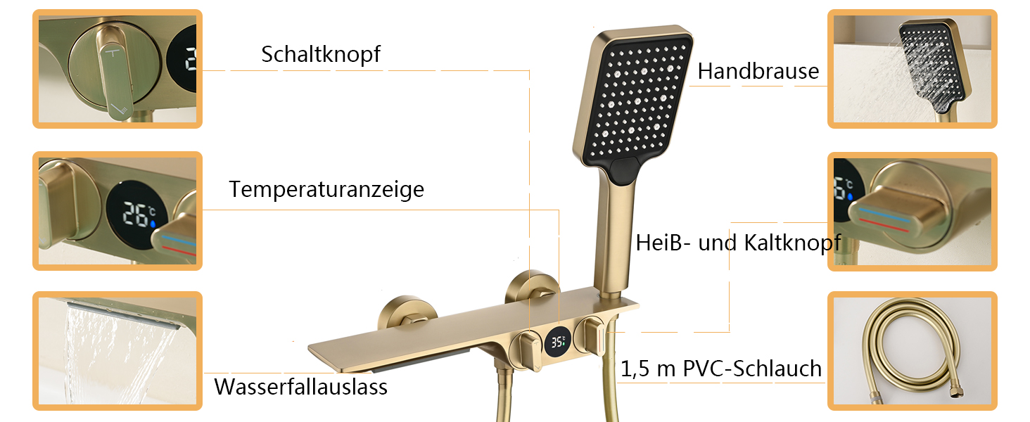 Badewannenarmatur mit Handbrause