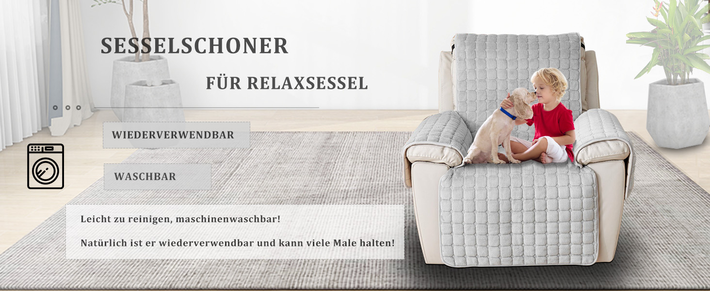 Sesselschoner für Relaxsessel Sesselschoner mit Armlehne