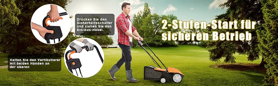 COSTWAY Elektro Vertikutierer Rasenlüfter