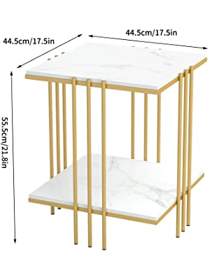 Beistelltisch Gold Nachttisch Marmor