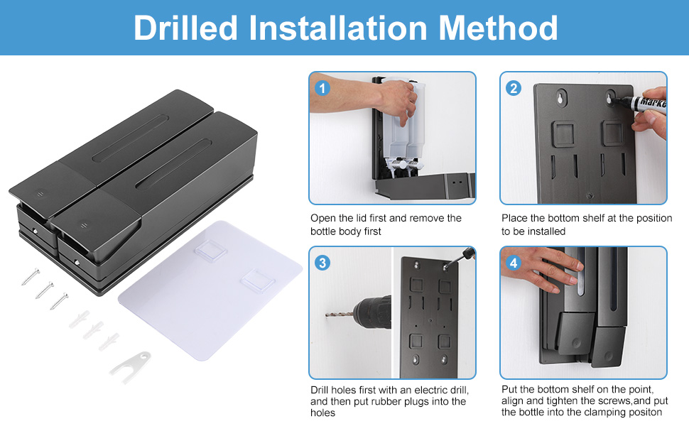 Diagrama de instrucciones que ilustra el método de instalación sin clavos para un elemento montado en la pared.