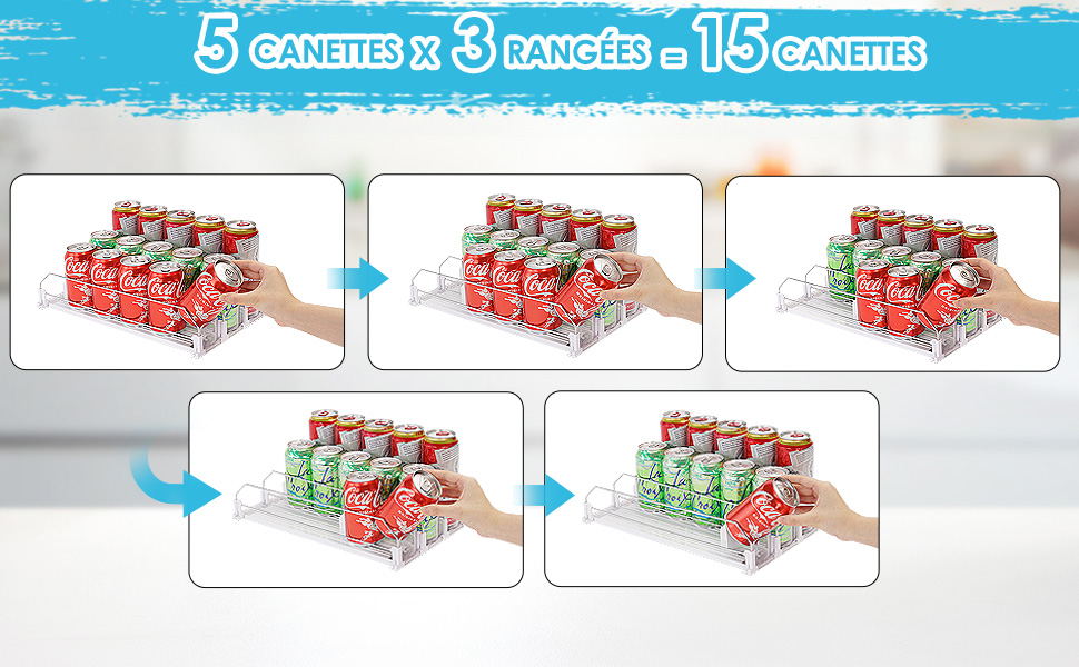 rangement canette frigo