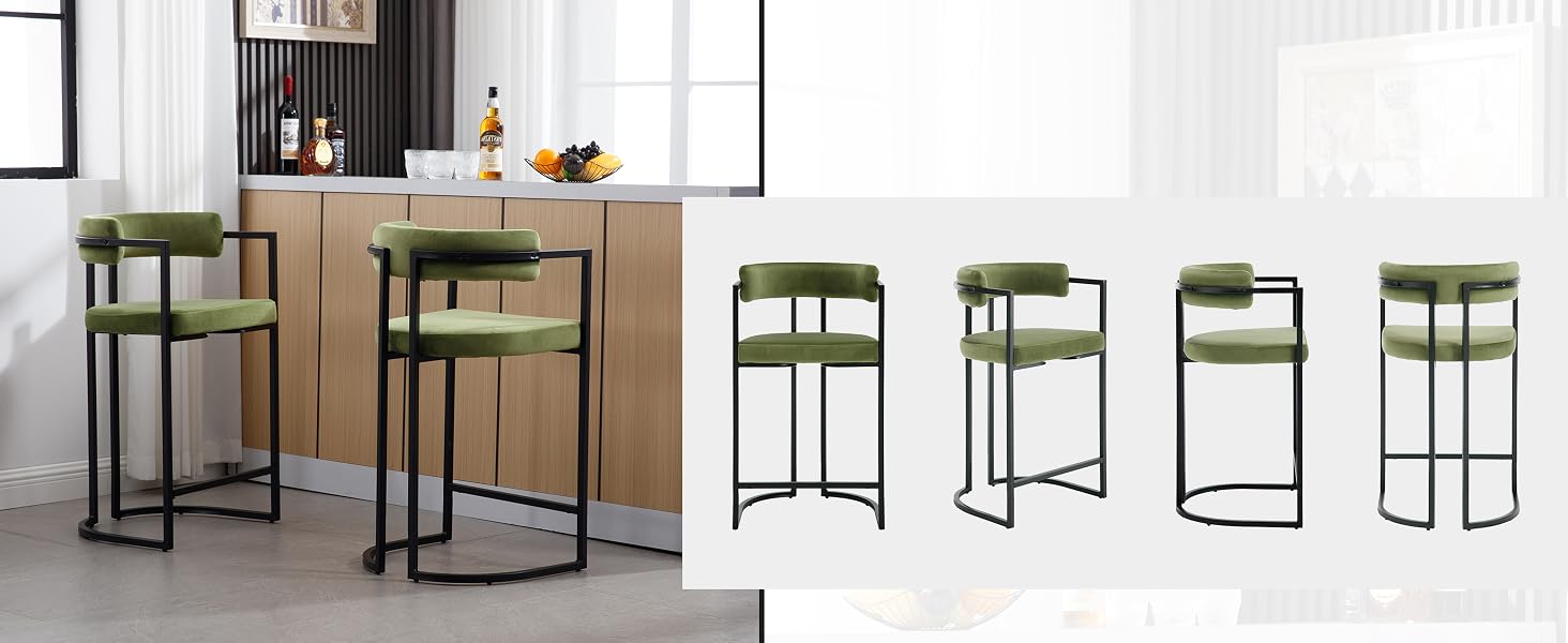 chaise de bar en velours