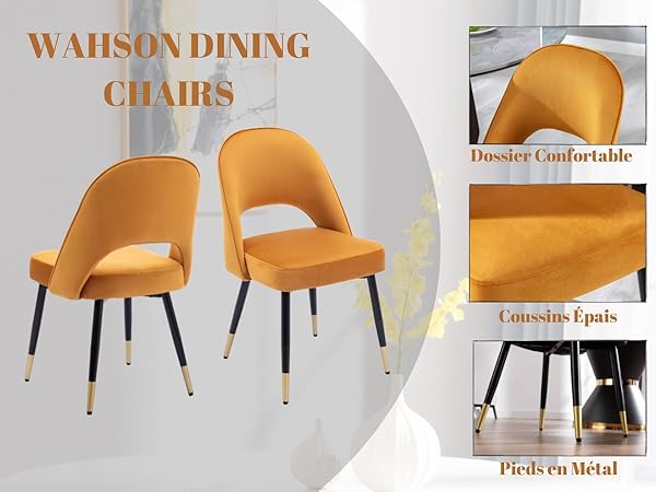 chaise velours salle a manger