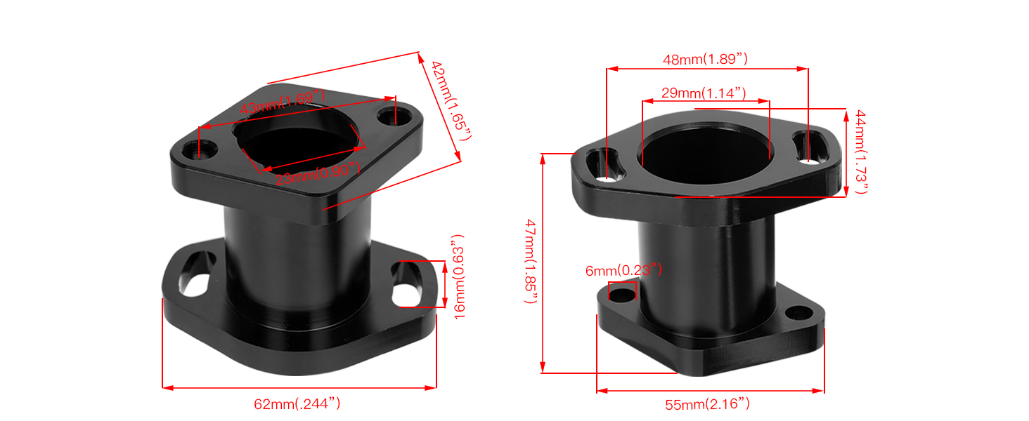 Intake manifold dimensions