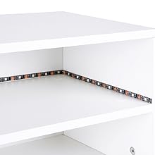 Meuble TV Suspendu pour Centre de Divertissement avec Lumières LED, 100cm Banc TV Mural