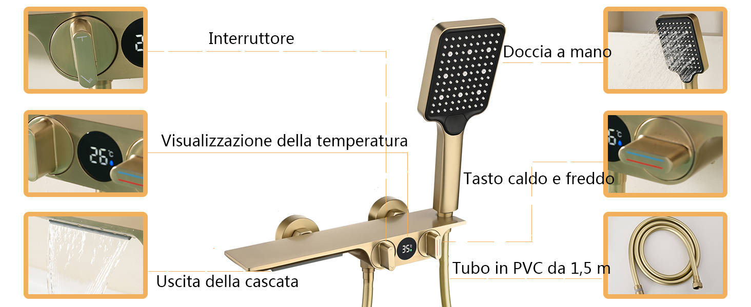 Rubinetti Vasca Con Cascata Rubinetto Vasca Da Bagno Con Display Della 