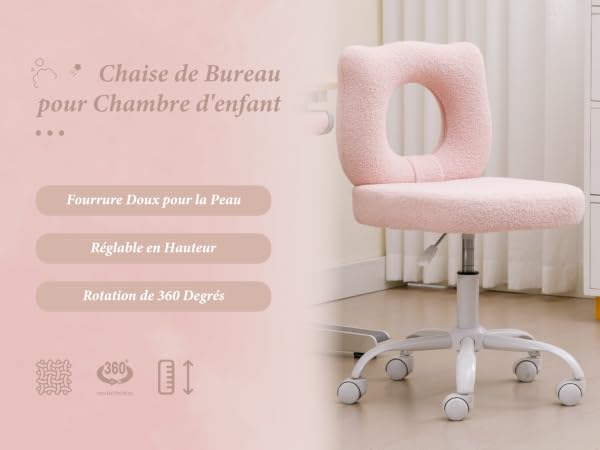 fauteuil bureau enfant fauteuil bureau pour fille chaise rose