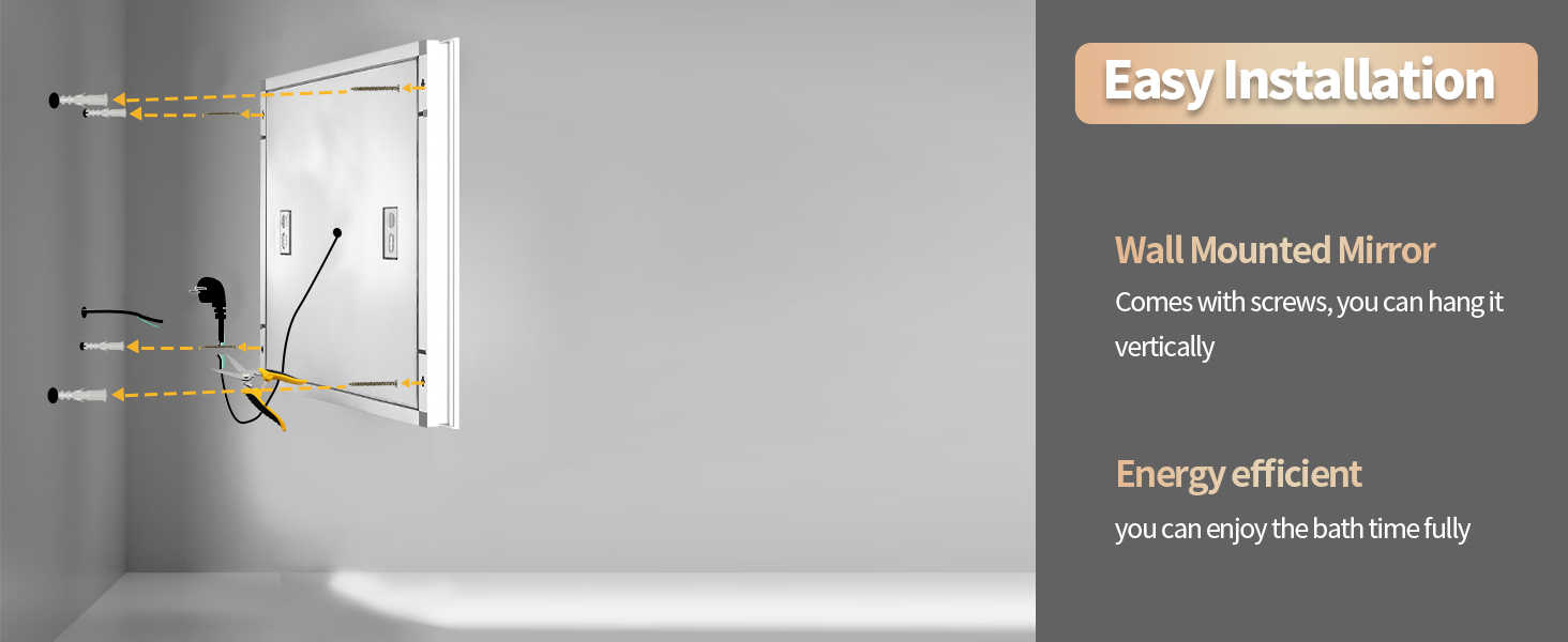 specchio Bagno con Luce Specchio Bagno LED con Bluetooth 3 Temperature Colore Dimmerabile 
