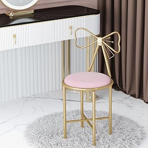 IBUYKE sgabello quadrato trucco con poggiapiedi X-Leg, sgabello poggiapiedi PU, sgabello sedile