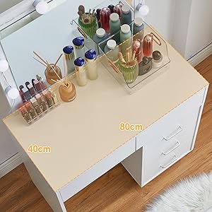 coiffeuse avec miroir et tabouret led