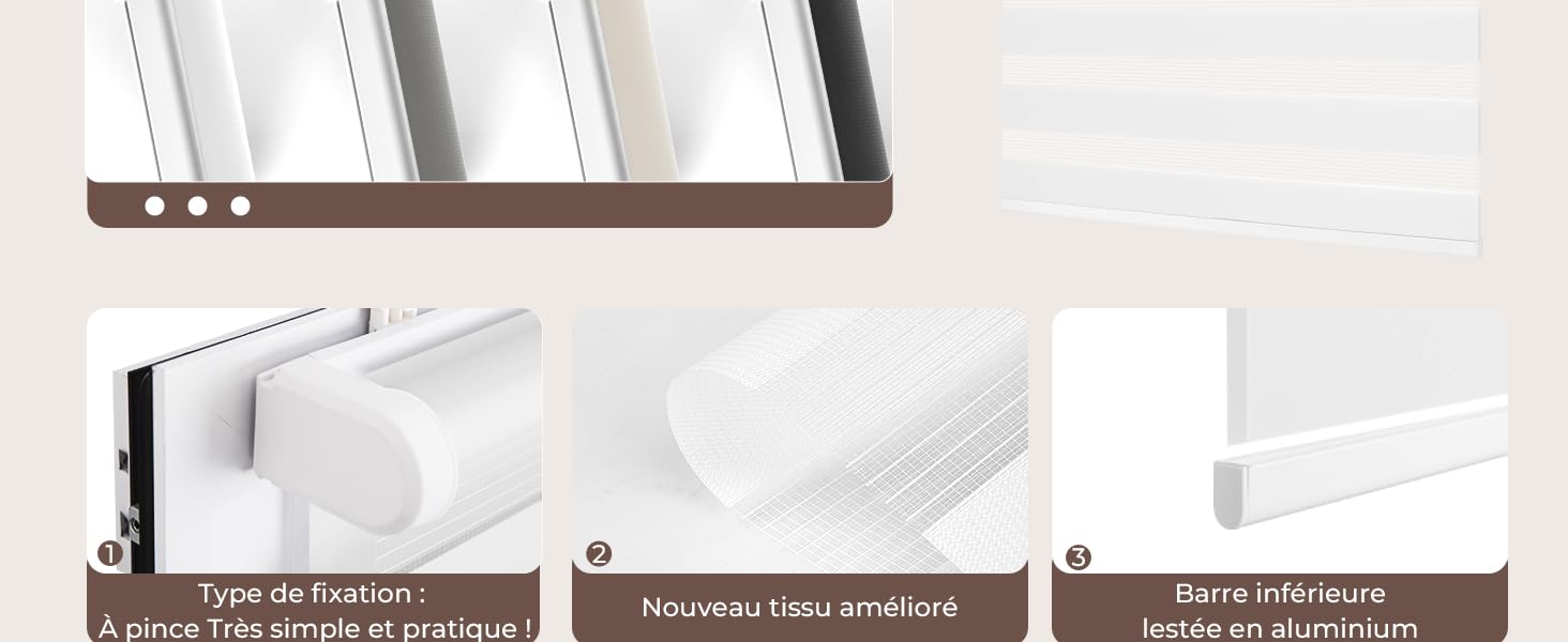Collage de solutions de rangement intérieur minimalistes montrant des unités organisationnelles blanches et en bois aux lignes épurées et aux formes géométriques sur des fonds neutres.