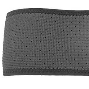 Close-up of a dark gray textile material with a perforated pattern. The fabric appears to be thick and durable, possibly for automotive or industrial use.