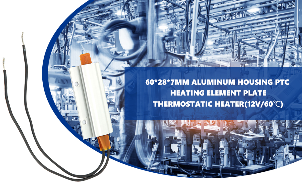 PTC Élément Chauffant en Céramique 60 x 28 x 7mm Plaque Chauffage Réchauffeur Thermostatique