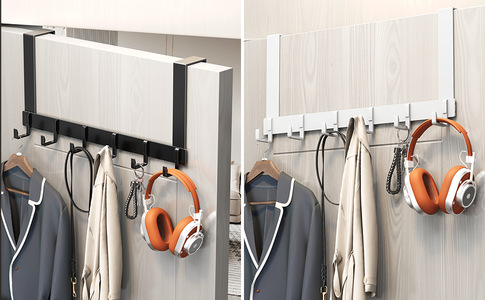 Door-to-door hook - White towel rack